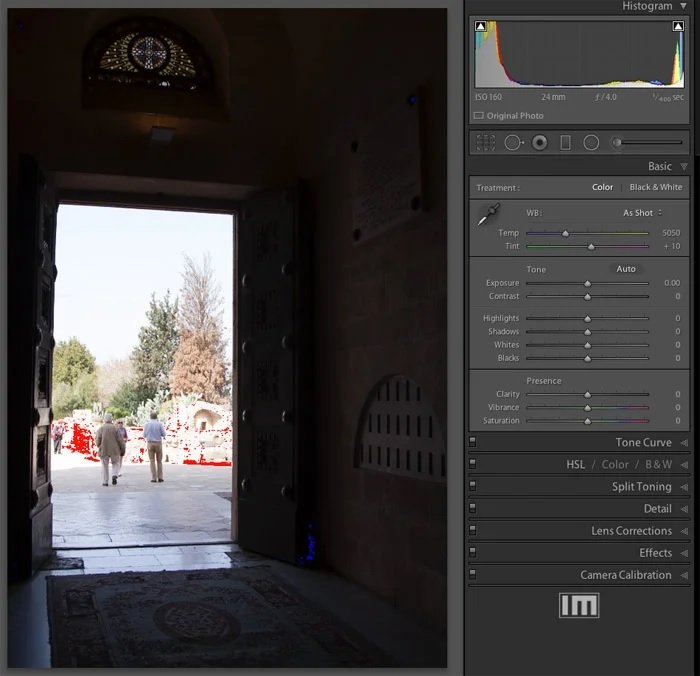 Contrast and Tone sliders in adobe lightroom screenshot