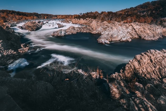 Long exposure shot of a river